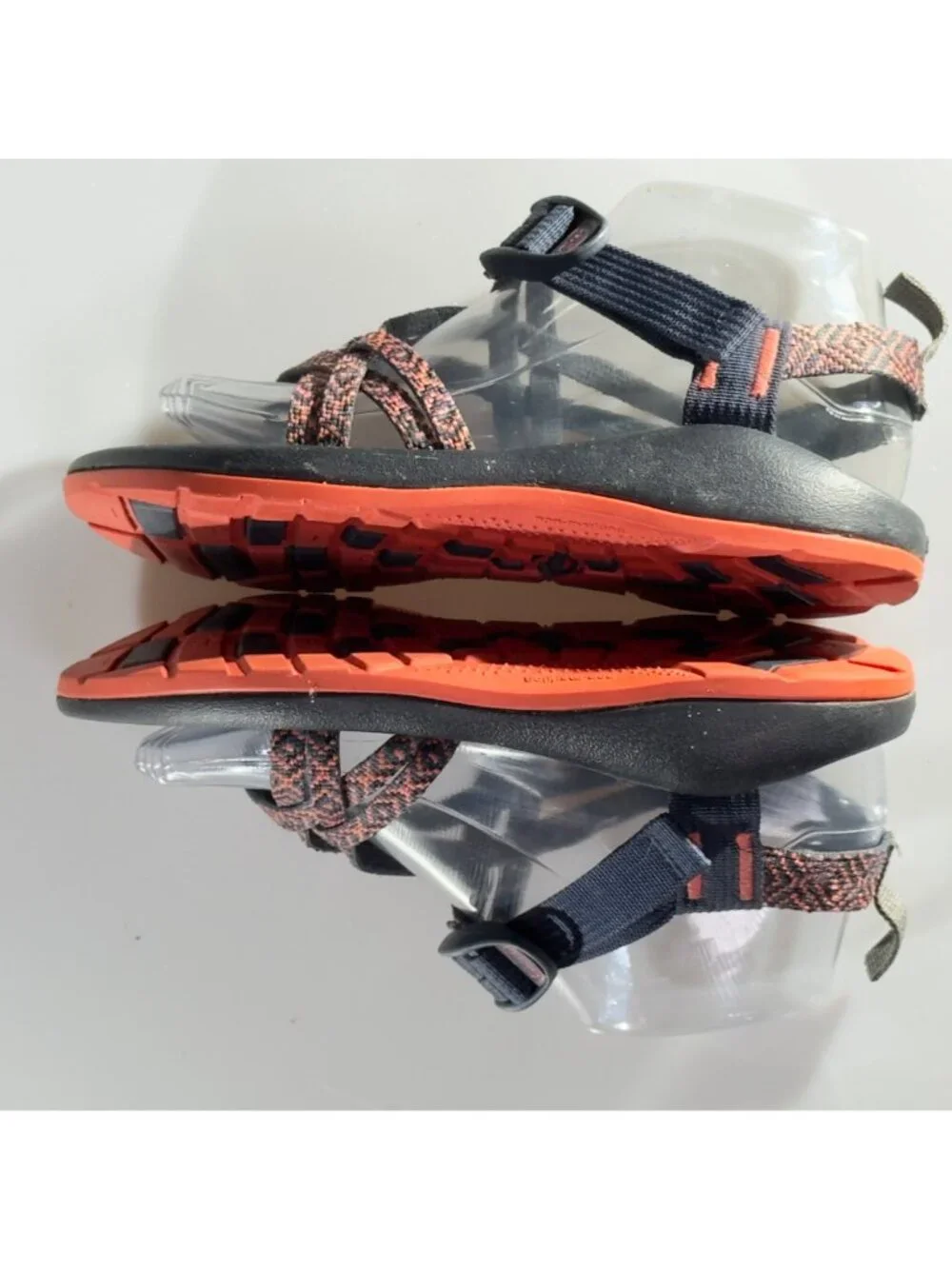 CHACO Adjustable Strap Padded Eclipse Hiking Sandals Black/Orange Size UK5 US 7
